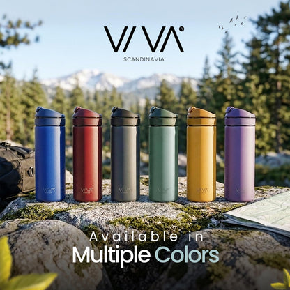 VIVA Recharge Tea Infuser Bottle, 16 oz Insulated Stainless Steel Travel Tea Tumbler with Infuser for Loose Leaf, Hot & Cold Tea & Coffee, Patented Steep Control, Leak-Resistant Lid - Mustard