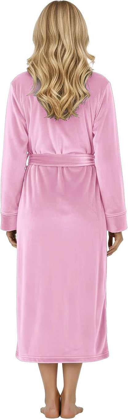 Premium Ultra Soft Robes for Women Plush Fleece Long Bathrobe