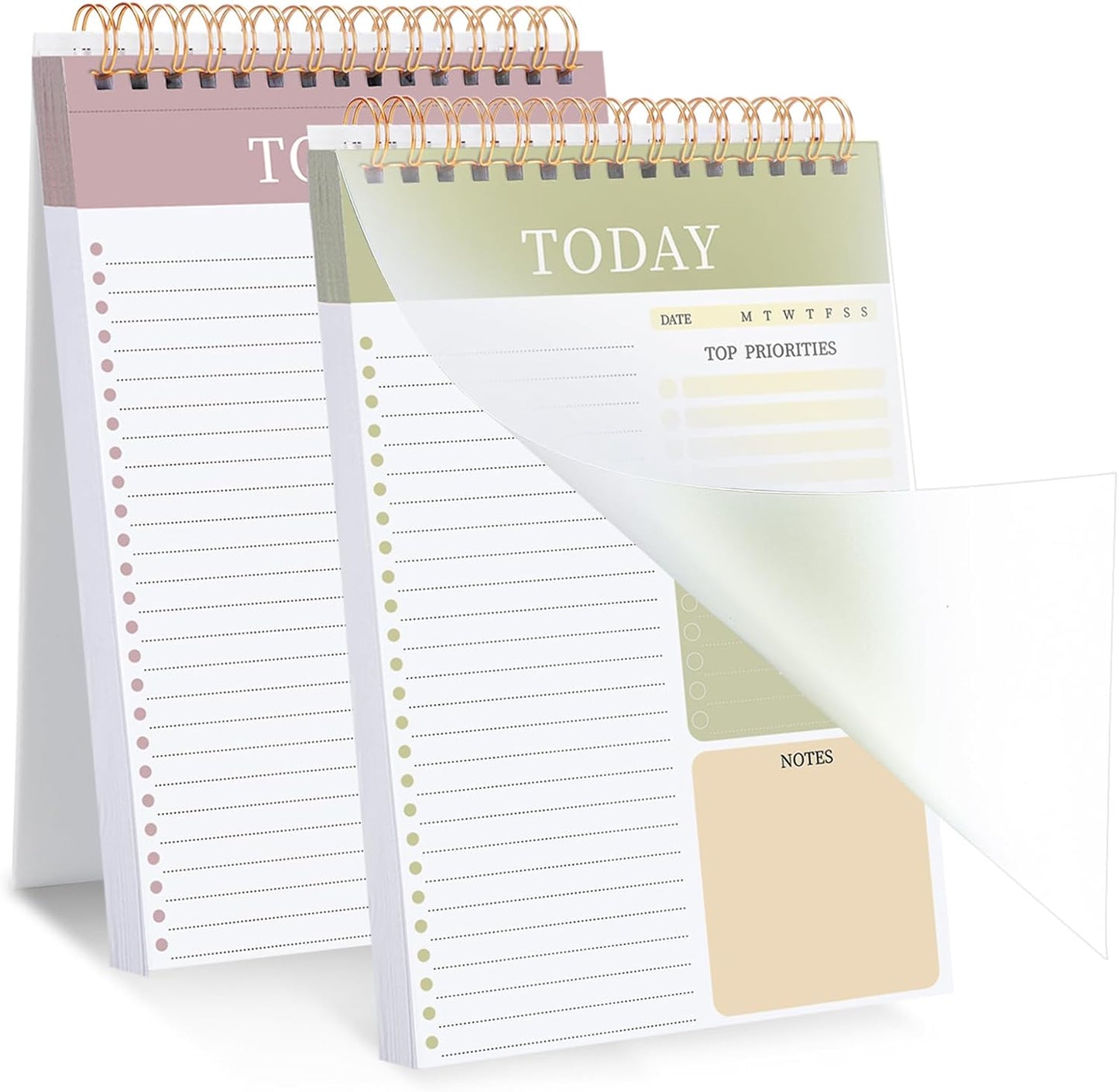 2 Packs To Do List Notepad, 104 Pages To Do List Notebook A5 Undated Daily Planner Notepad with Task Checklist Home Office School Supplies
