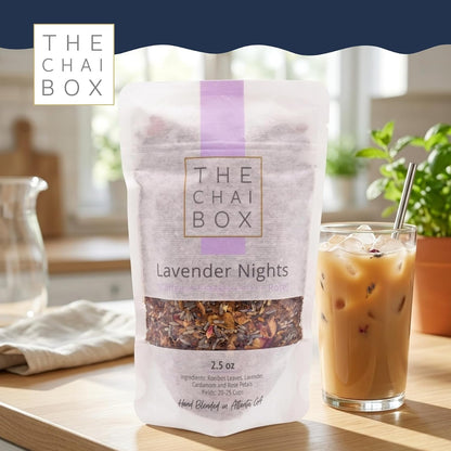 The Chai Box Traditional Lavender Chai with Rose - 100% Organic Black Tea