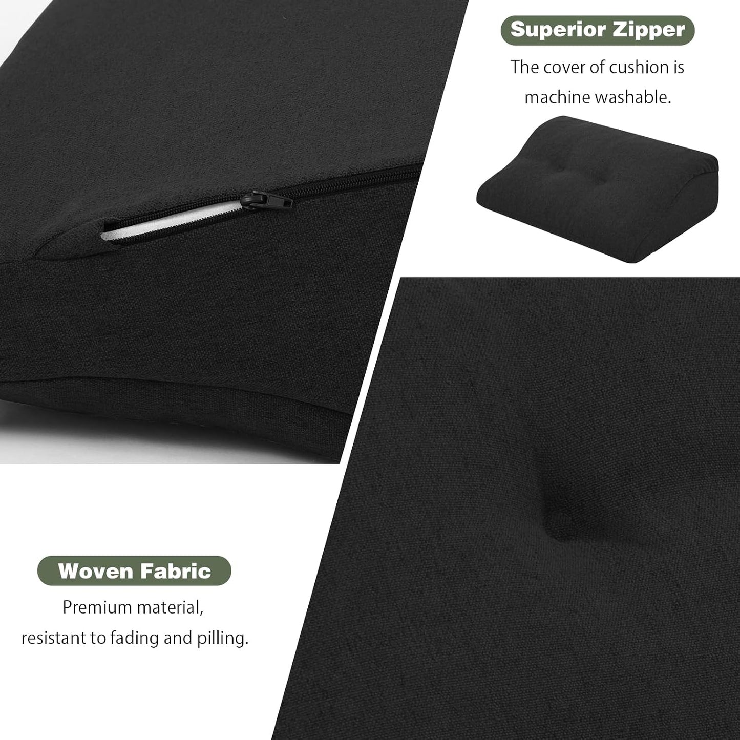 baibu Lumbar Support Pillow for Recliner, Large Memory Foam Dual-Layer Patent Design Back Support Cushion for Sofa & Gaming Chair, Ergonomic Lumbar Pillow with Machine Washable Cover, Brown