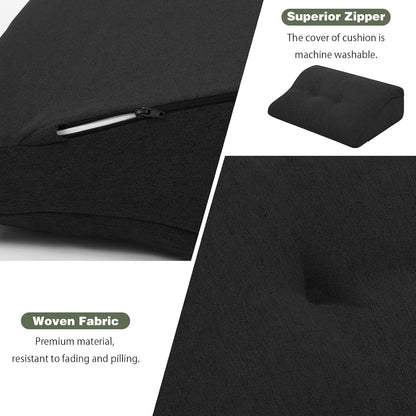 baibu Lumbar Support Pillow for Recliner, Large Memory Foam Dual-Layer Patent Design Back Support Cushion for Sofa & Gaming Chair, Ergonomic Lumbar Pillow with Machine Washable Cover, Brown