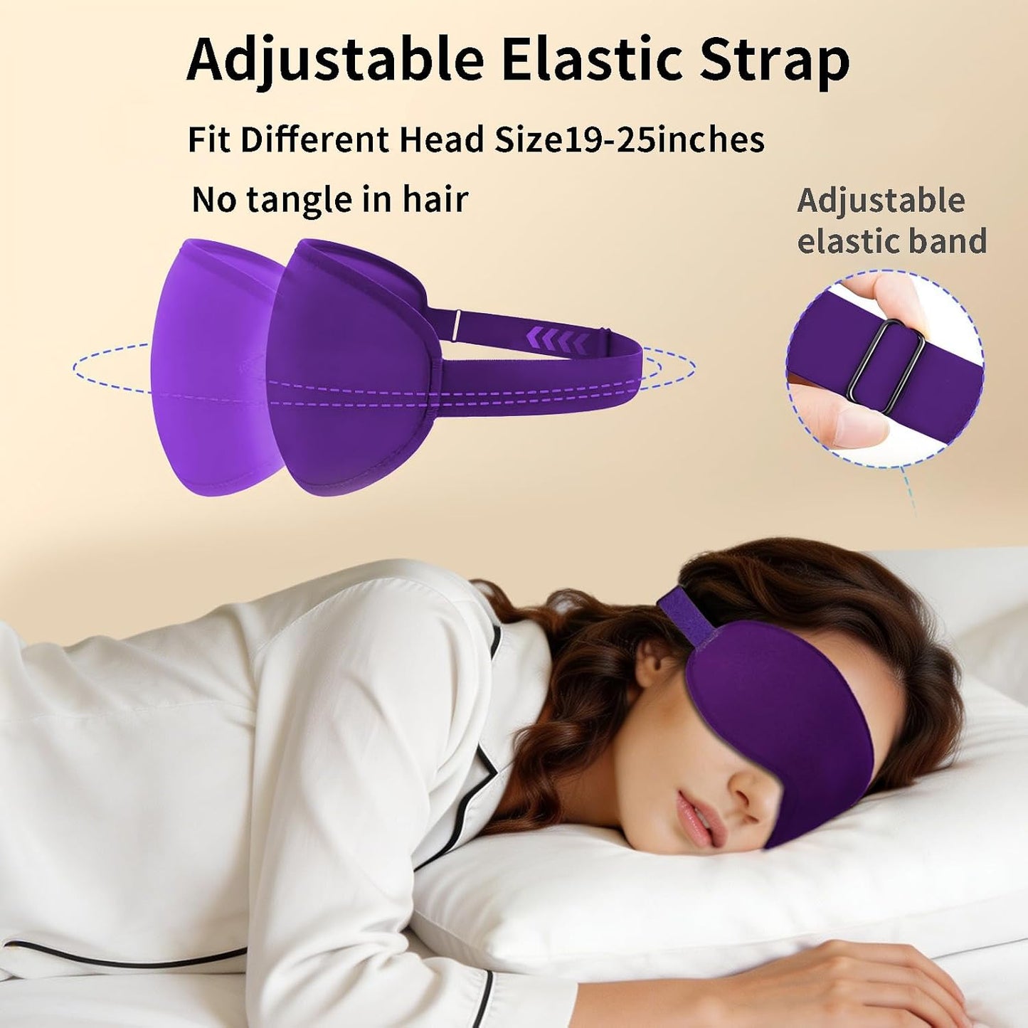 Sleep Mask for Side Sleeper Women Men,Blackout Eye Masks for Sleep,3D Contoured Sleeping Mask,Breathable Adjustable Eye Cover Blindfold with lash Extensions for Trave,Nap,Night Work,Black