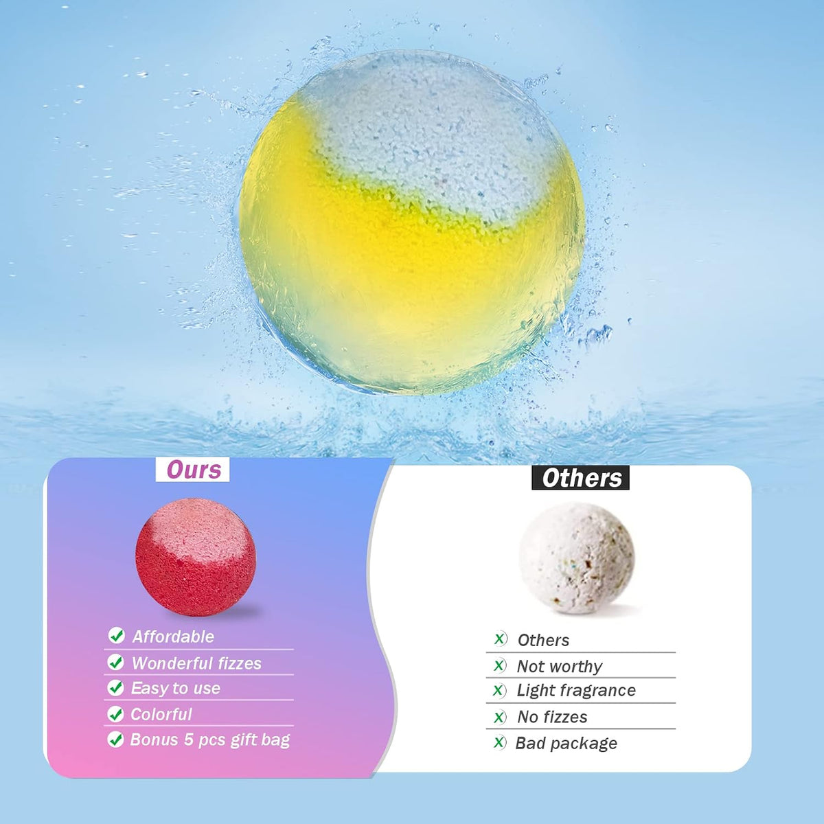 60 Pack Bath Bombs Set, Christmas Stocking Stuffers, Birthday Gift Set for Women, Natural Organic Bath Bubble Bombs for Kids/Women/Men/Mom Individually Wrapped Handmade