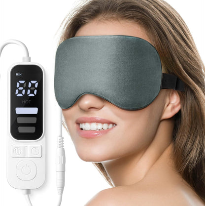 Ezona Heated Eye Mask, Warm Eye Compress Mask for Dry Eyes, Gray