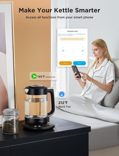 GoveeLife Smart Electric Kettle, Tea Infuser for Loose Leaf, 1.7L Silver