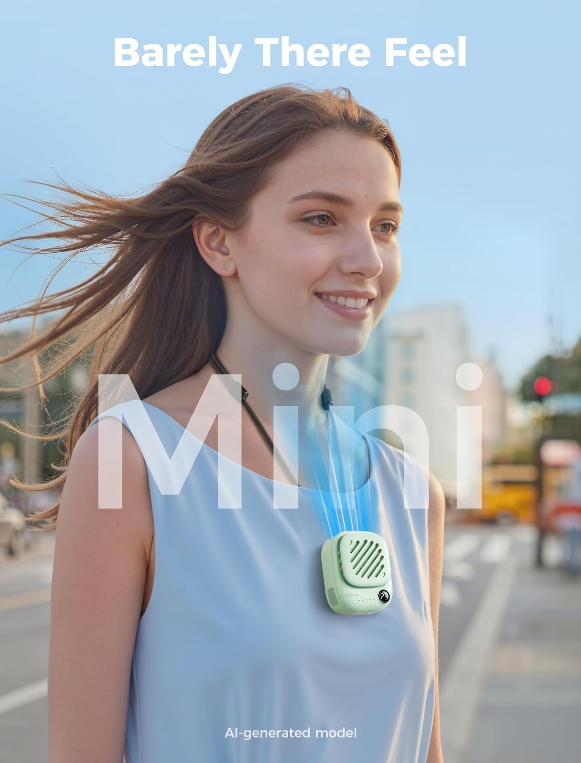 Aecooly Magnetic Clip On Fan, Mini Portable Neck Fan, Mighty Waist Fan