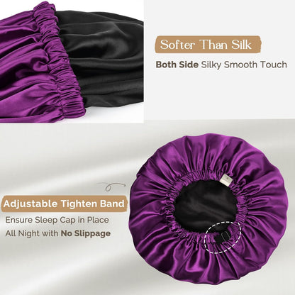 YANIBEST Silk Bonnet Satin Bonnet for Sleeping Women Men, Adjustable Double Layer Hair Bonnet for Curly Braids Reduce Frizz