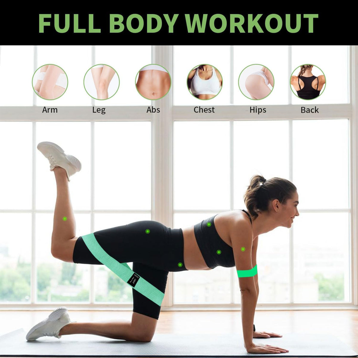 KANGFITER Non-Slip Fabric Resistance Bands for Working Out 3 Levels