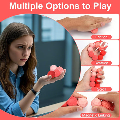 BUSOHA Silicone Magnetic Fidget Balls - 4 Pack Fidget Toys for Adult