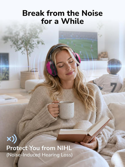 Dr.meter Ear Protection Ear Muffs, Noise Cancelling Headphones for Adults Kids 31dB Earmuffs for Noise Reduction, Hearing Protection for Shooting Gun Range, Mowing, Monster Jam, Sensory, Fireworks