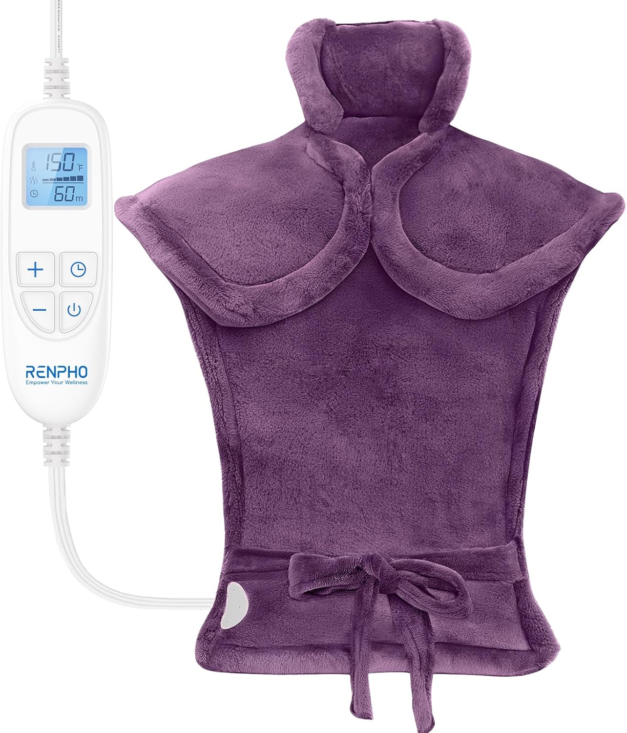 RENPHO Fathers Day Dad Gifts, Electric Heating Pad - 6 Heat Levels for Neck Shoulder and Back, Birthday Gifts for Women Men, Weighted Pad for Snug Fit, ETL Certified, FSA Eligible, 24"x33" Gray