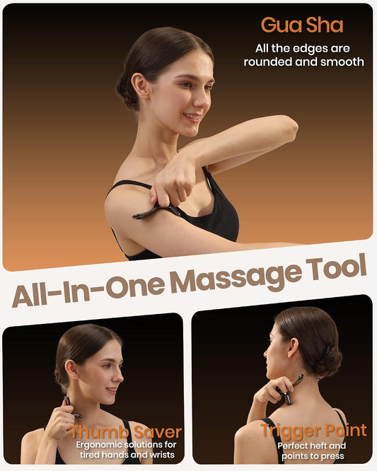 lifechill Trigger Point Massage Tool for Pain Relief Deep Tissue & Gua Sha, HSA Fascia Release Tools for Full Body, FSA Eligible Items Muscle Scraper Acupressure Tool TMJ Relief, Thumb Saver Neck Foot