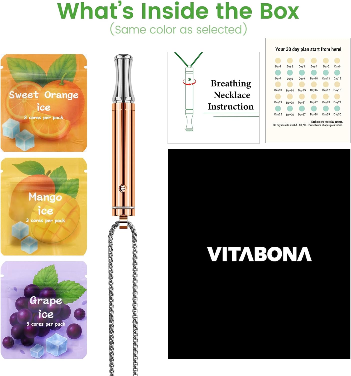 Breathing Necklace for Anxiety Adults - Adjustable Air Outlet Breathe Necklaces with Natural Flavored - Breath Free Stress Relief Device with Flavor - Meditation Gifts for Women Men