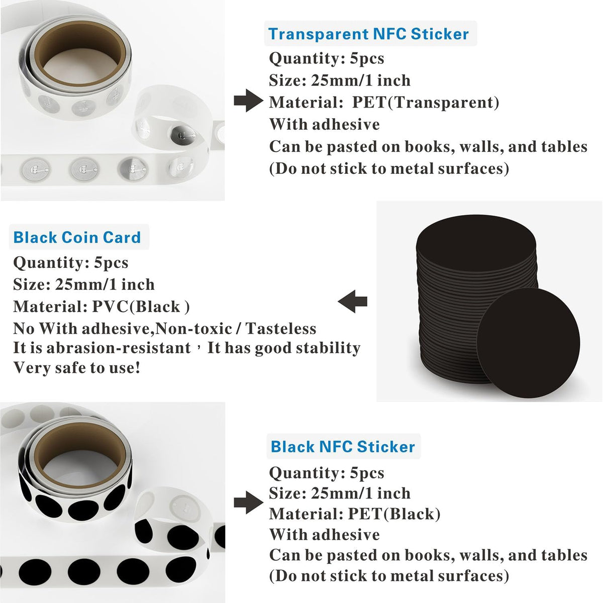 10pcs NFC Tags Keychain Ntag215 NFC Chips Programmable NFC Fob NFC Key Fob NFC Card Compatible All NFC Enabled Mobile Phones & Devices