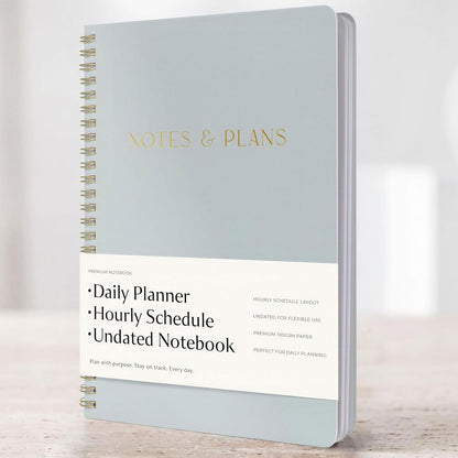 Beautiful Daily Planner And Notebook With Hourly Schedule - Spiral Notebook