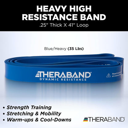 THERABAND High Resistance Band Set of 2, Light and Medium Loop, 15-25 lb