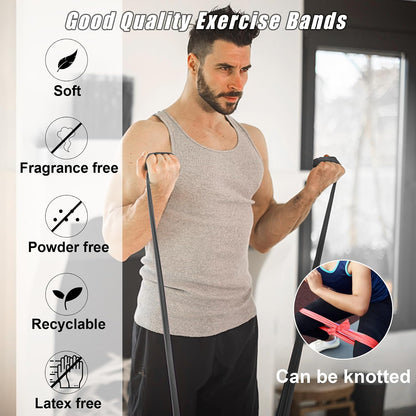 Resistance Bands for Physical Therapy, Bands for Working Out, Latex Free Elastic and Exercise Bands Set for Stretching, Suitable for Rehab, Yoga, Pilates, Gym, Home Exercise