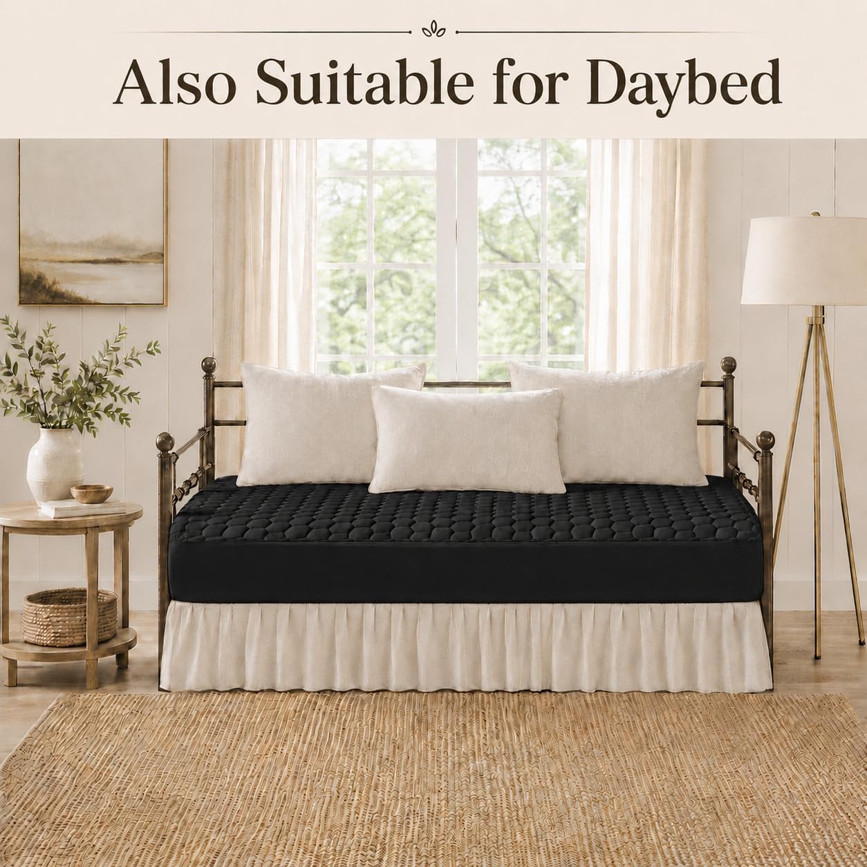 OhGeni 100% Waterproof Mattress Protector,Queen Size Premium Bamboo Mattress Pad,Pet Hair & Bedwetting Resistant,Cooling Breathable Fitted Sheets,Washable Bed Cover,Non-Slip Deep Pocket for Bedroom