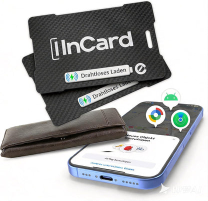 Wireless Charging Wallet Tracker Card Android & iOS, Find My