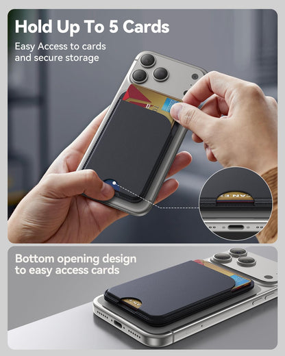 TWZKG for MagSafe Wallet, Works with Apple Find My,5 Card Holder with Stand
