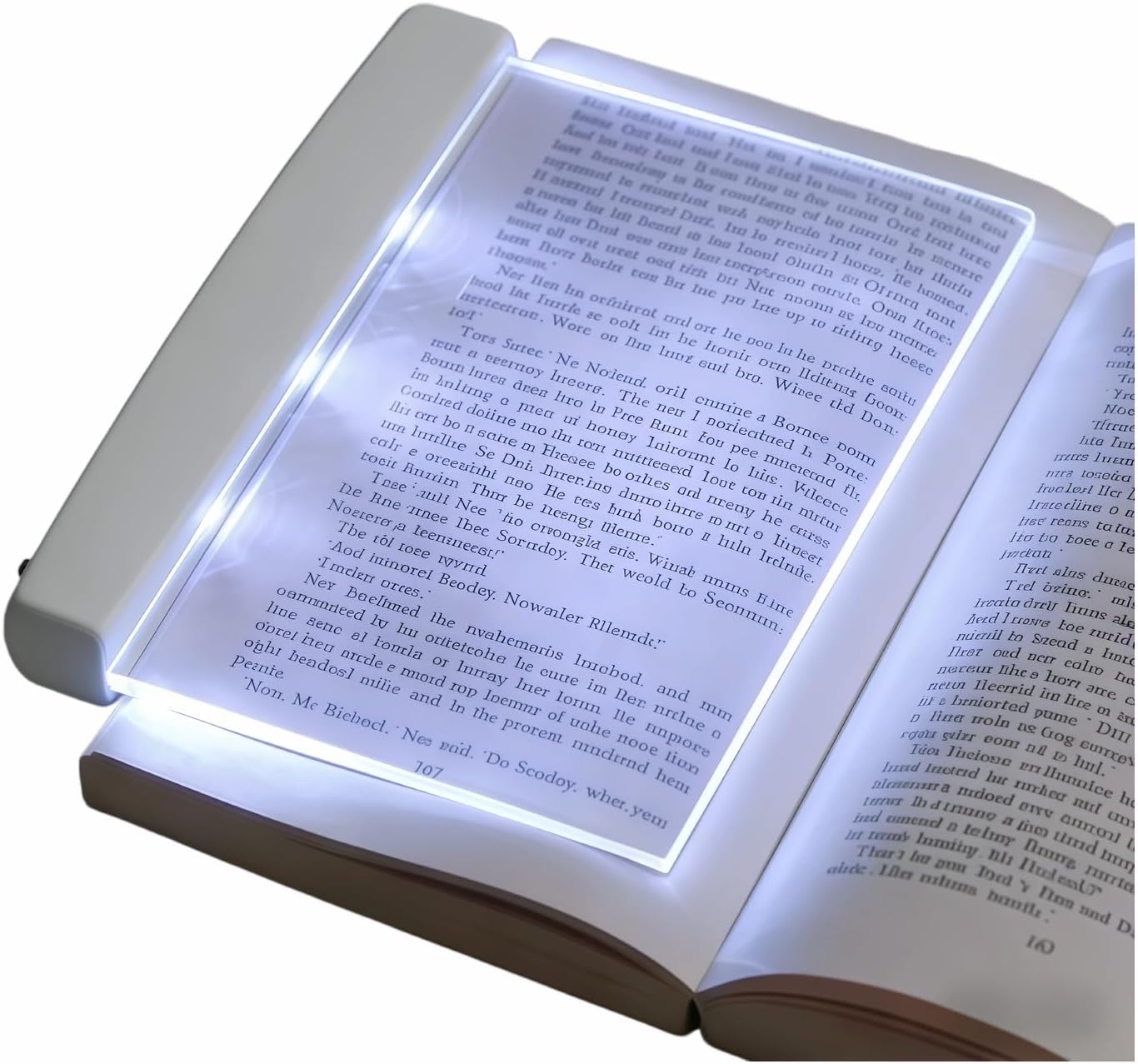 Book Light LED Flat Panel - Wireless Clip-On Eye-Care Page Light for Night Bed Reading, No-Glare Portable Reading Lamp for Students Adults, White
