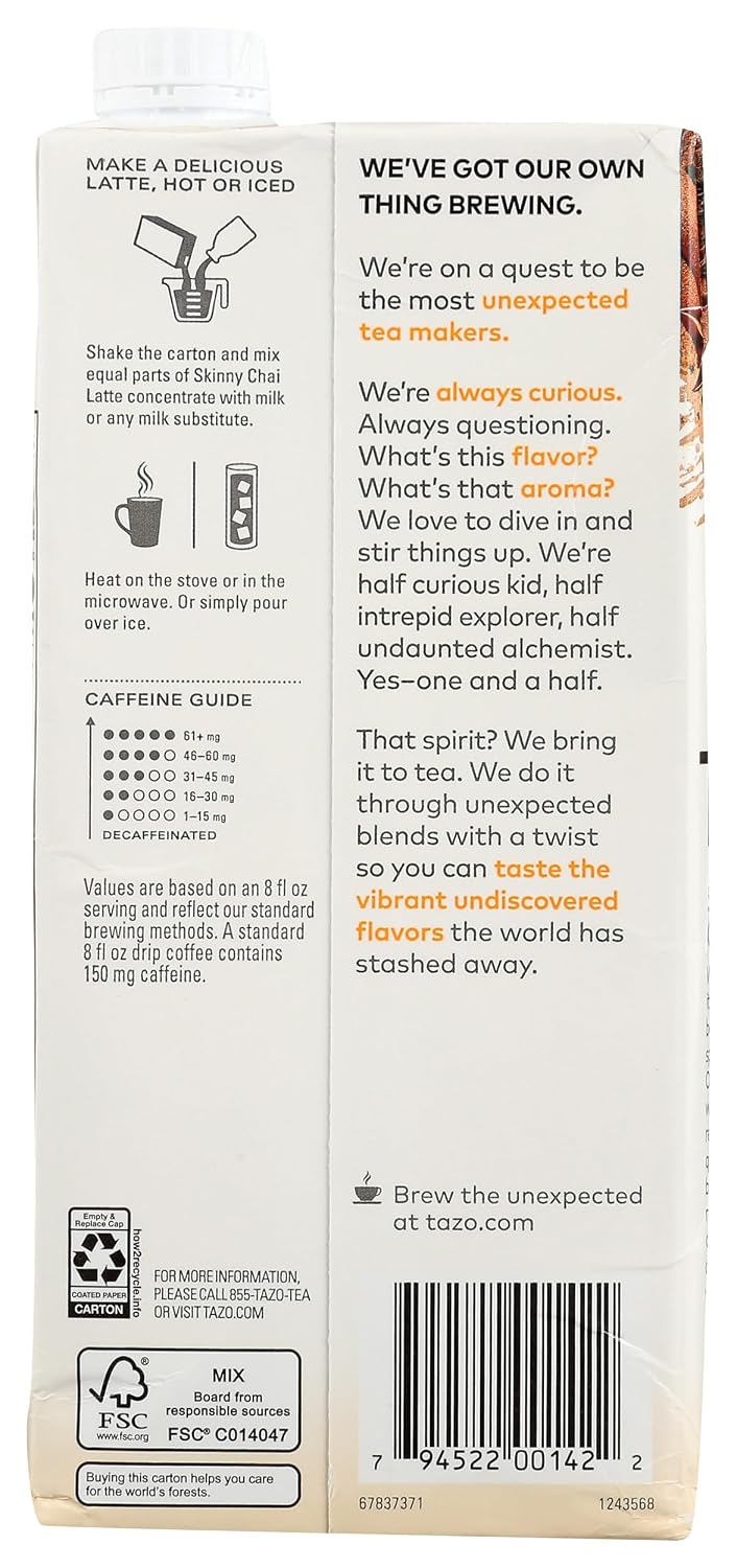TAZO Skinny Chai Tea Latte Concentrate, 32 FZ