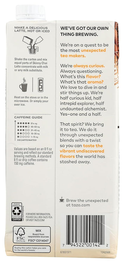 TAZO Skinny Chai Tea Latte Concentrate, 32 FZ