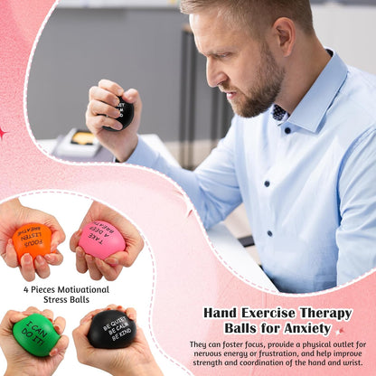 Ceenna 4 Pcs Motivational Balls for Adults Anxiety Relief, Black
