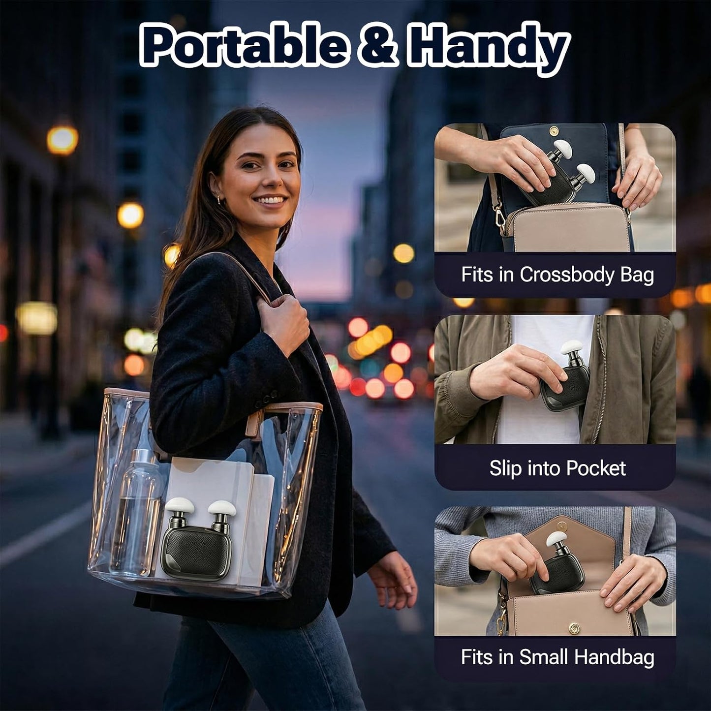 Pocket Massage Gun, Dual Heads Mini Muscle Massager with Brushless Motor, 3 Massage Heads, Portable Deep Tissue Massager for Travel, Gym, Gifts for Men Women Dad Mom