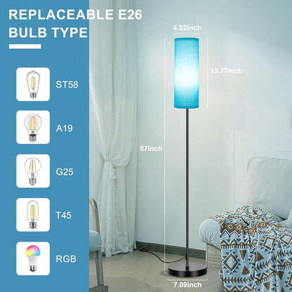 FRIDEKO HOME Floor Lamp, 9W 800LM Color Changing Smart Bulb, Beige Shade