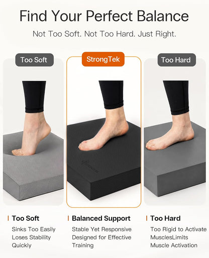 StrongTek Professional Foam Exercise Balance Pad - 15.8" x 13" x 2", High-Density TPE Foam Knee Pad, Non-Slip & Water-Resistant, for Balance Training, Physical Therapy, Yoga, and More