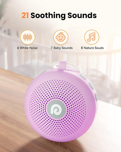 Dreamegg Portable Noise Machine for Baby Adult, Features Powerful Battery, 21 Soothing Sound, Noise Canceling for Office & Sleeping, Sound Therapy for Home, Travel, Registry Gift, Classic White