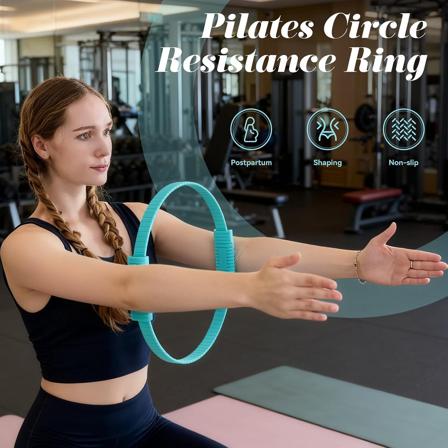 SUBCULTUREPICK Pilates Ring, Silicone Magic Pilates Rings, Lightweight & Durable Flexible Fitness Circle Exercise Equipment for Toning Arms, Thighs,Legs, Core,Yoga & Physical Therapy