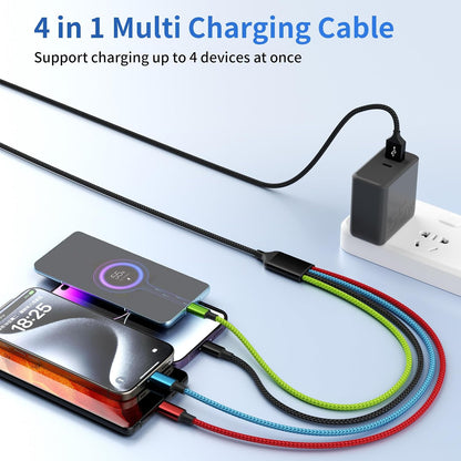 4 in 1 Multi Charging Cable, 5FT Charging Cords for Multiple Devices