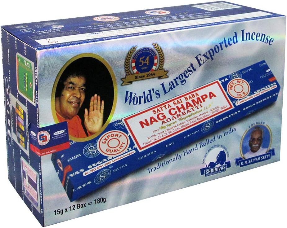 TRUMIRI Incense Stick Holder Bundle with Satya Sai Baba Nagchampa 250g Bulk Incense Sticks Nag Champa Agarbatti - Pack of 1 (Approx 250 Insence-Sticks)