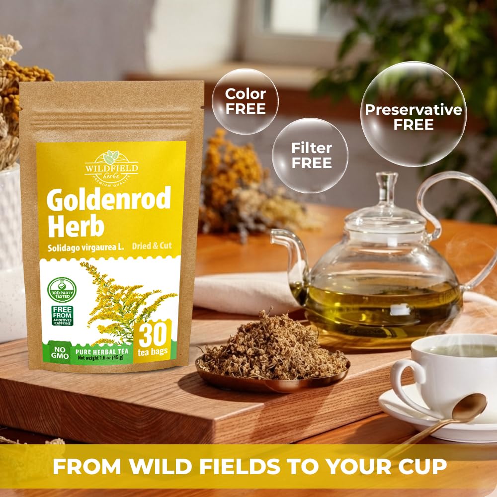 30 Bags Goldenrod Tea Herb Golden Root (Solidago virgaurea L.) - 45g Dried Golden Rod Herbs Herbal Tea