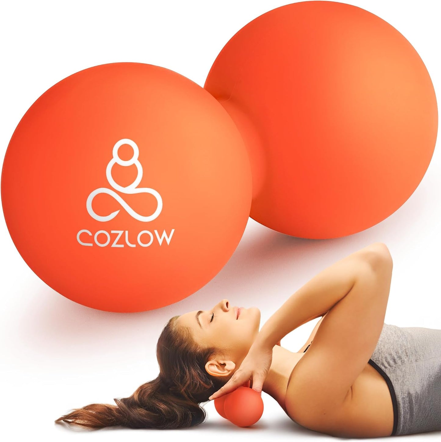 COZLOW Double Lacrosse Silicone Massage Ball - Cobalt Blue - Peanut Trigger Point Roller for Mobility, Deep Tissue Therapy, Myofascial Release - Acupressure Tool for Muscle Pain Relief