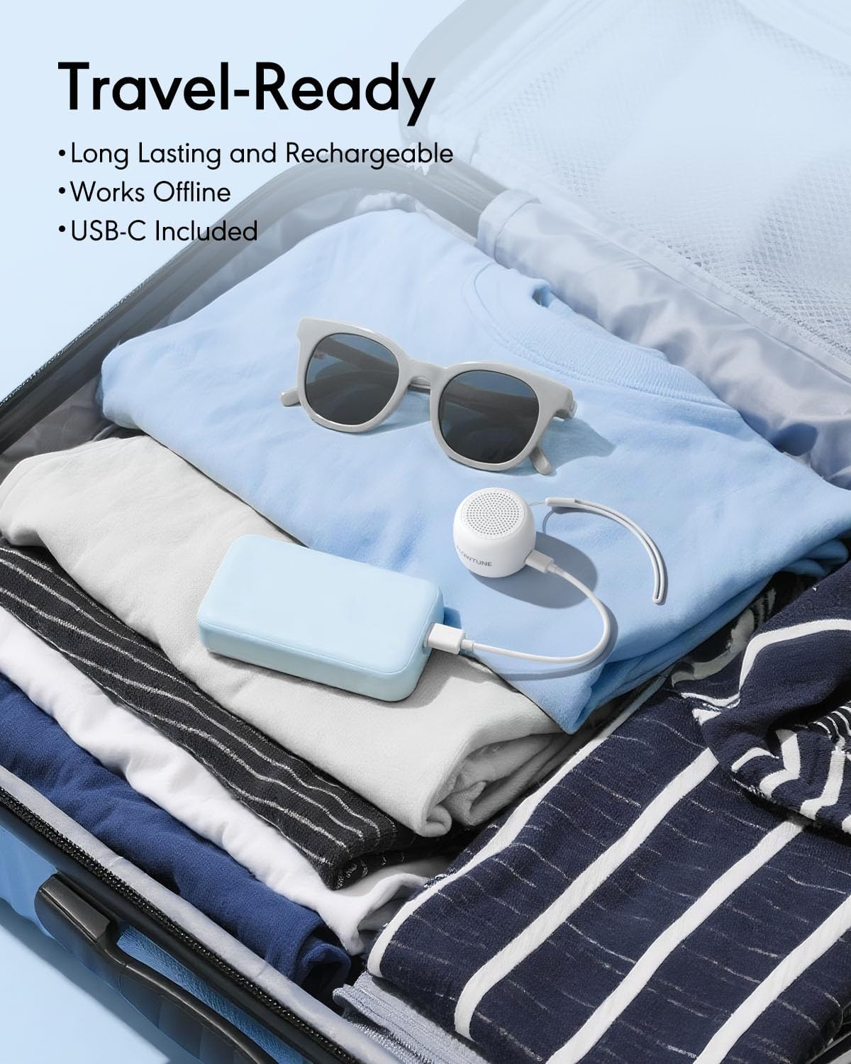 FLOWTUNE Sound Machine White Noise Machine for Baby Adults, 18 Non-looping Sounds, Timer, Memory Function, Portable Sleep Sound Therapy Gift (Mint Green)