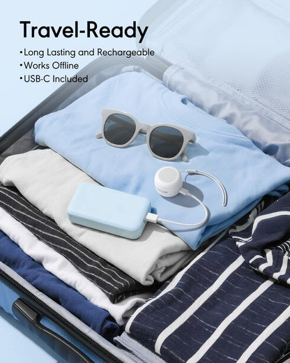 FLOWTUNE Sound Machine White Noise Machine for Baby Adults, 18 Non-looping Sounds, Timer, Memory Function, Portable Sleep Sound Therapy Gift (Mint Green)