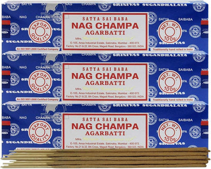 TRUMIRI Incense Stick Holder Bundle with Satya Sai Baba Nagchampa 250g Bulk Incense Sticks Nag Champa Agarbatti - Pack of 1 (Approx 250 Insence-Sticks)