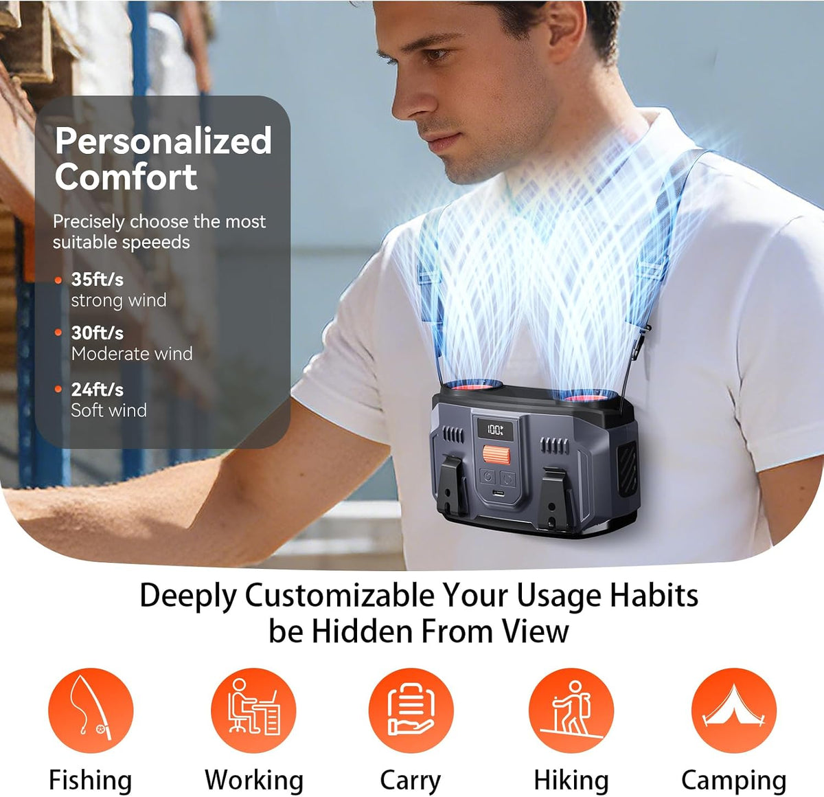 24000mAh Personal Waist Fan