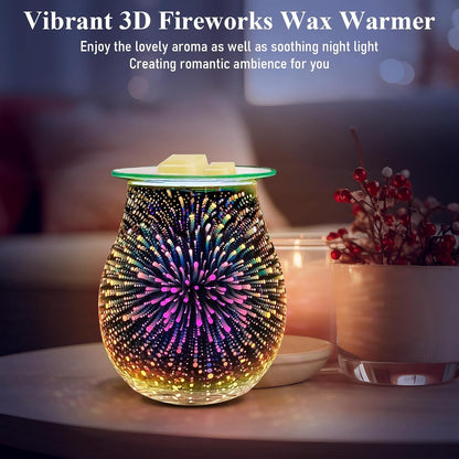 Wax Melt Warmer for Scented Wax- Glass Wax Melter for Home Fragrance with Removable Tray, Essential Oil Warmer Wax Cubes Burner Aroma Night Light for Home Office Bedroom Decor Gifts for Women
