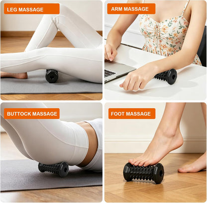 Foot Massager Roller for Plantar Fasciitis, Portable Reflexology Tool | Deep tissue massage for feet, calf, arch and heel pain. for plantar fasciitis relief, home, office and travel use