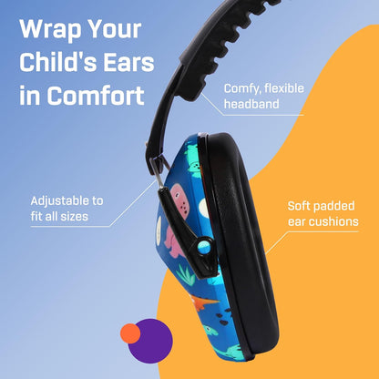 Vanderfields Hearing Protection Ear Muffs - Over 31 dB (2K Hz) Broad Noise Cancelling Sound Reduction Earmuffs for Kids 3-12