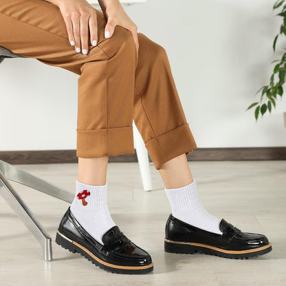 Eurzom 10 Pairs Socks Womens Crew Elastic Ankle Length Cotton Socks Aesthetic Cute Lightweight Low Cut Gifts for Women - Colors B