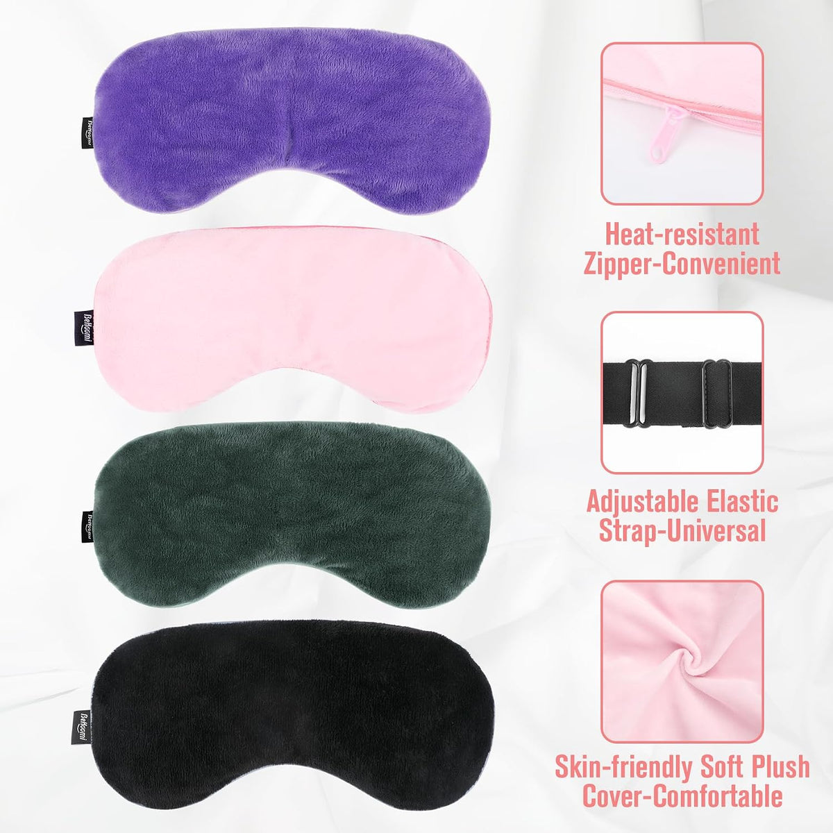 BeHoomi Cooling & Heated Eye Mask, Weighted Eye Mask for Sleeping, Purple