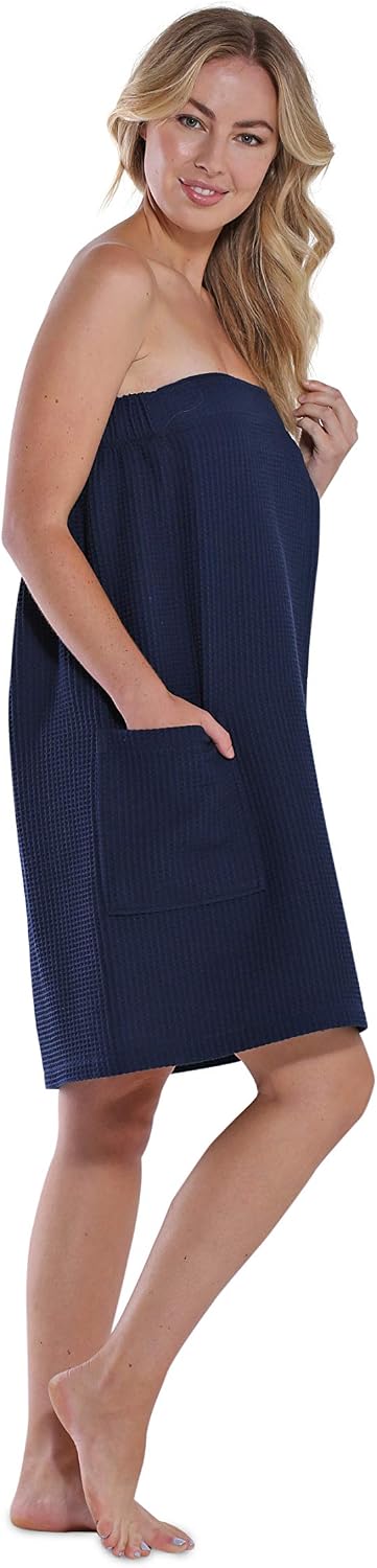 Turquaz Lightweight Knee Length Waffle Robes For Women Spa Bath Waffle