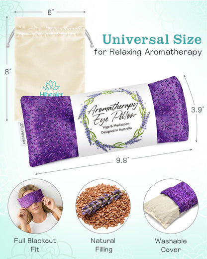 Hihealer Lavender Eye Pillow for Relaxation, Yoga, Sleep, Weighted Eye Mask