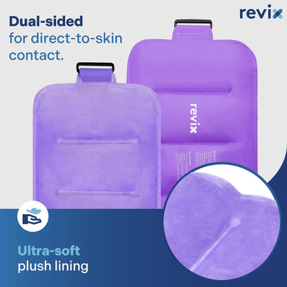 REVIX Ice Pack for Injuries Reusable Gel for Lower Back, Cold Packs for Back Shoulder, Elbow, Hip, Leg, Wrap Around Entire Knee, Soft Cold Compress,16 × 9" Navy